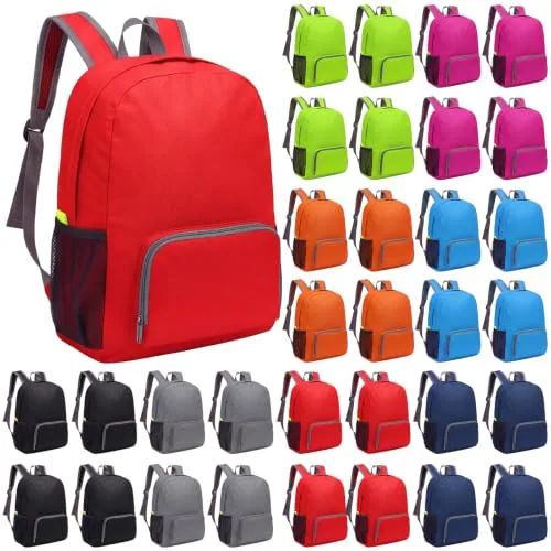 Backpacks School Colorful Bookbags, 17 in, pack of 48
