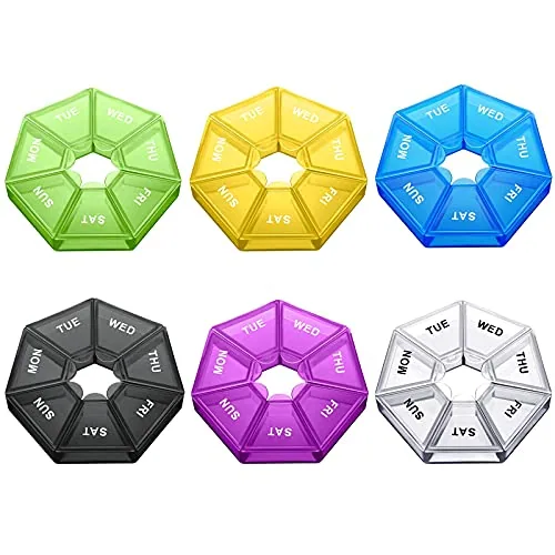 Small Weekly Pill Organizer Day, pack of 6, blue