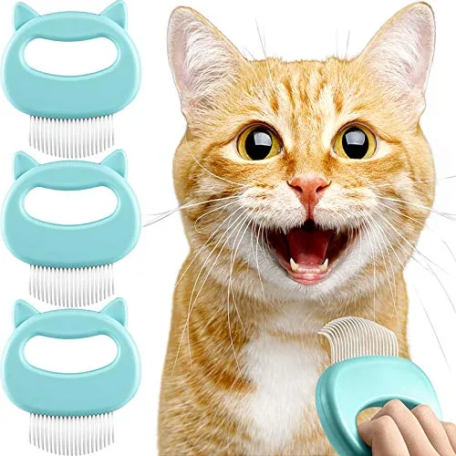 Cat Comb Pet Hair Removal, pack of 3, green