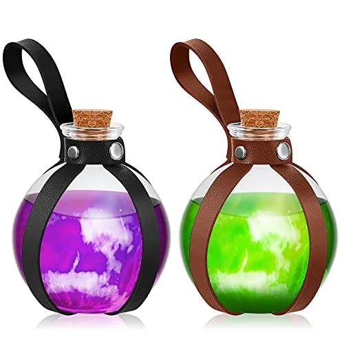 Halloween Glass Potion Bottles Belt, pack of 2, black
