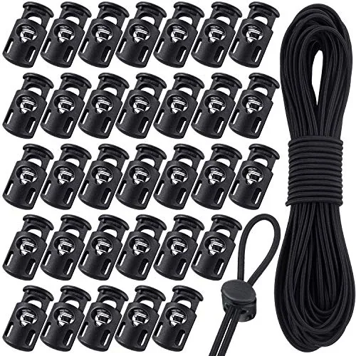 Cord Locks Spring Toggles Shock, pack of 50, black