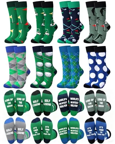 Funny Golf Socks, 8 pairs