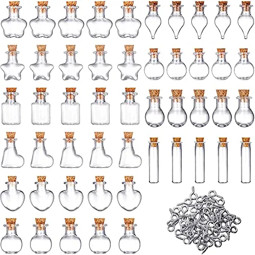 Small Mini Glass Jars Bottles, pack of 50