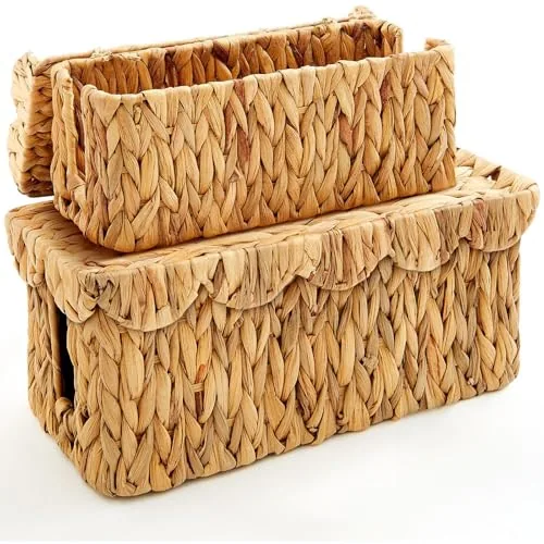 Scalloped Cable Management Box Water, pack of 2