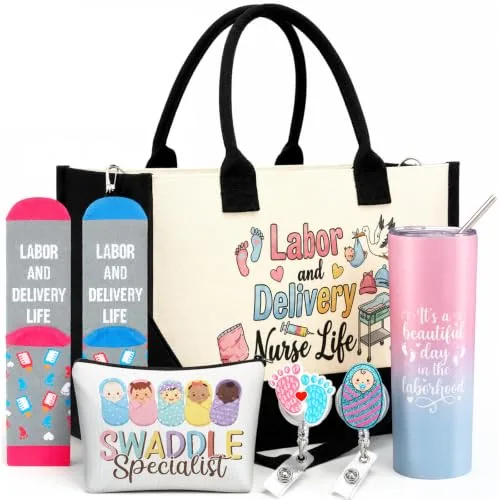 Labor Delivery Nurse Canvas Tote, pack of 6