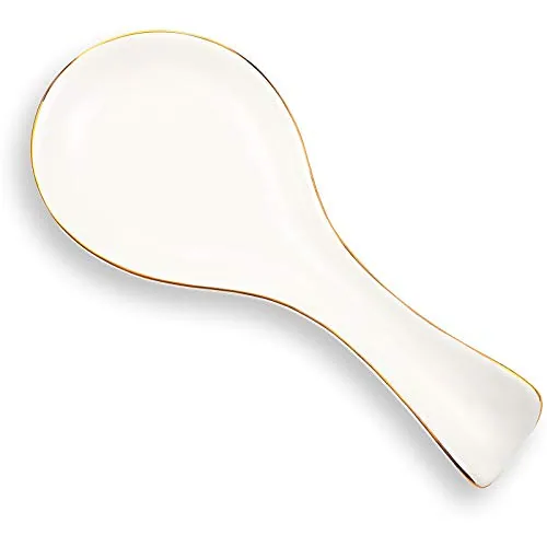 Ceramic Spoon Rest Holder Stovetop, white