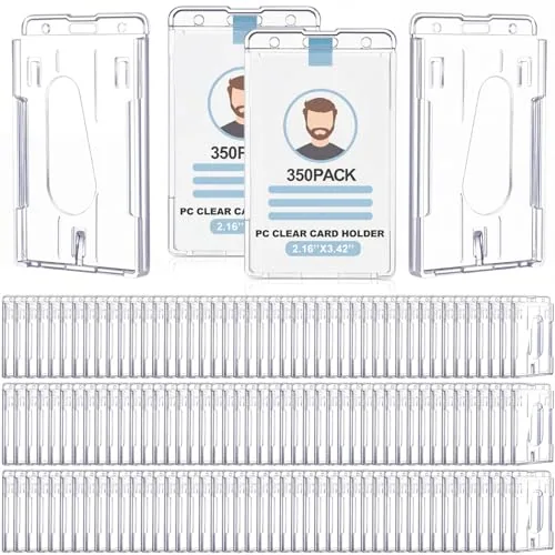 Hard Plastic Badge Holder Thumb, pack of 350, clear