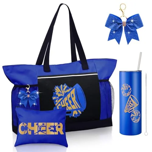 Cheerleader Cheer Tote Bag Tumbler, 20 oz, pack of 4, gold