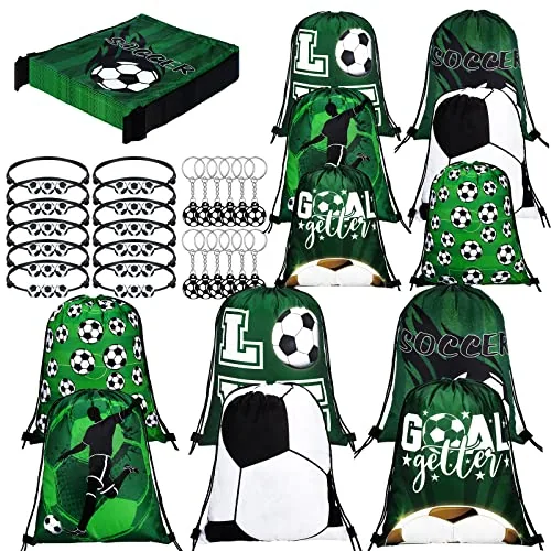Soccer Party Favors Drawstring Bags, pack of 36