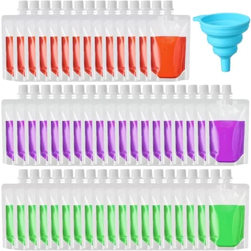 Plastic Liquid Pouch Reusable Juice, 3 oz, pack of 150