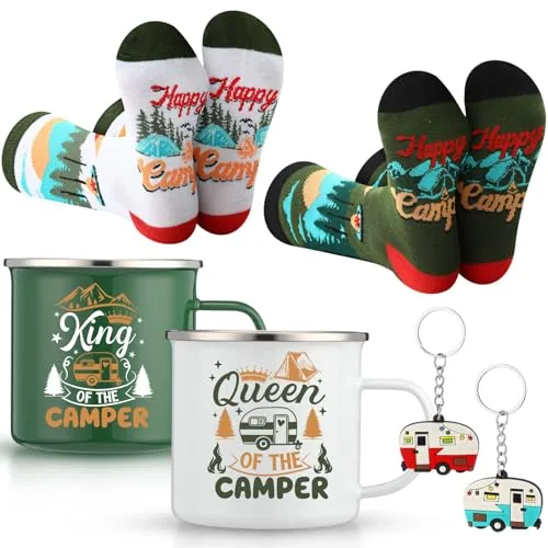Camping Rv Couple Includes Stainless, 17 oz, pack of 6