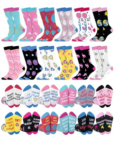 Novelty Volleyball Sock Fashion, 12 pairs