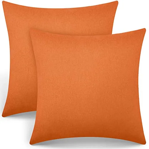 Waterproof Outdoor Throw Pillow Cover, 18x18inch, pack of 2, orange