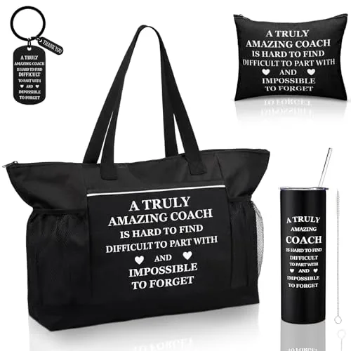 Appreciation Coach Tote Bag Zipper, pack of 4, black