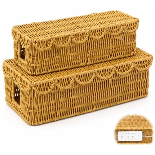 Scalloped Cable Management Box, pack of 2