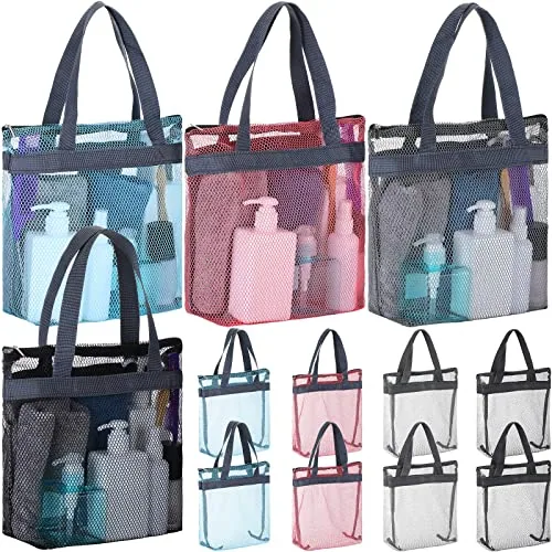 Mesh Shower Caddy Bags, pack of 12, multicolor