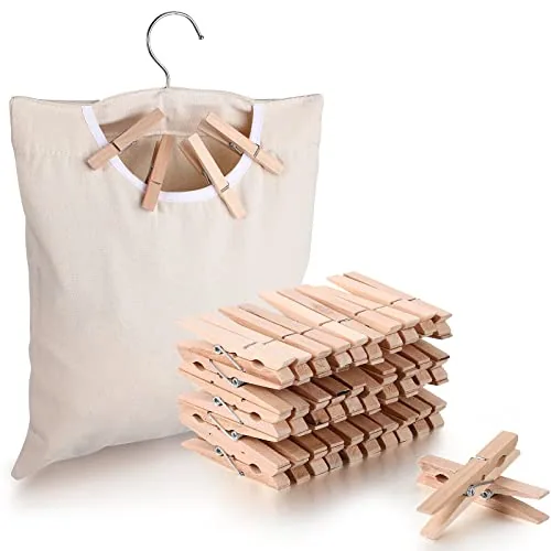 Clothes Pins Bag Holder Laundry, 2.8 x 0.4 in, pack of 100