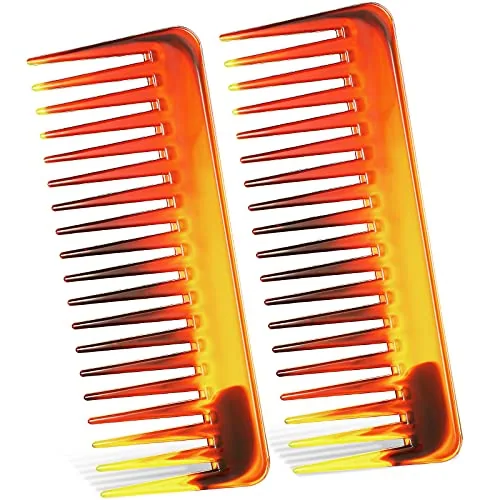 Wide Tooth Comb, 6.1 in, pack of 2, brown