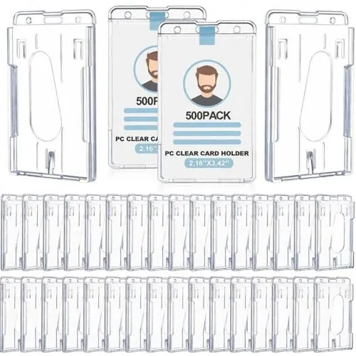 Hard Plastic Badge Holder Thumb, pack of 500, clear