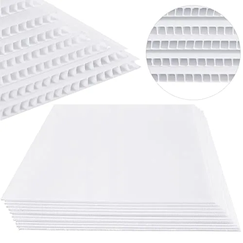 Corrugated Plastic Sheet Poster Board, 18 x 24 in, pack of 12, white