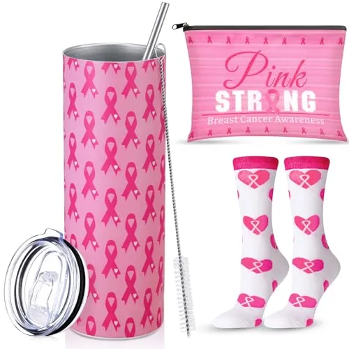 Breast Cancer Survivor Awareness Tumbler, pink