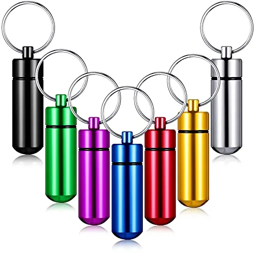 Portable Keychain Pill Holder Pocket, pack of 12