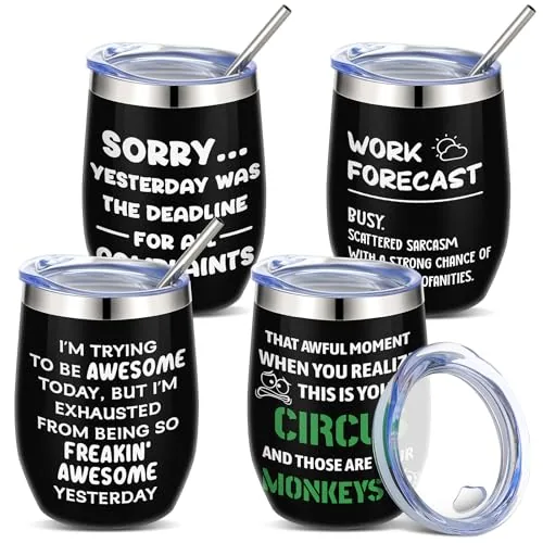 Funny Office Tumbler, 12 oz, pack of 4