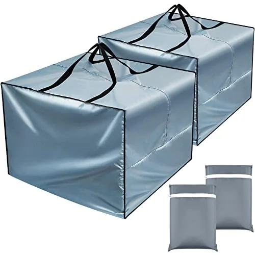 Outdoor Cushion Storage Bags Zipper, 105 gallon, pack of 2, grey