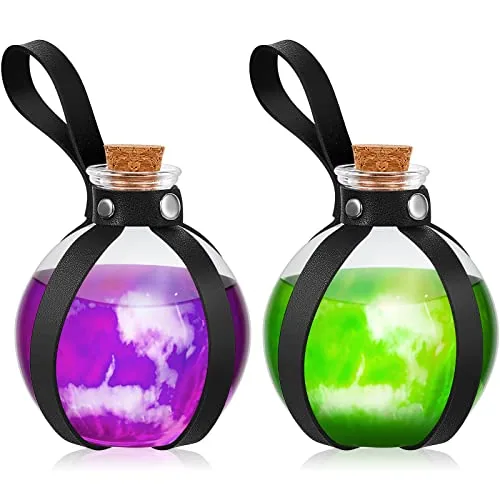 Halloween Glass Potion Bottles Belt, pack of 2, black