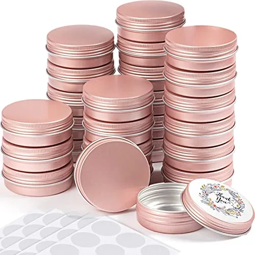 Rose Gold Tins Screw Lid, 2 oz, pack of 72, gold