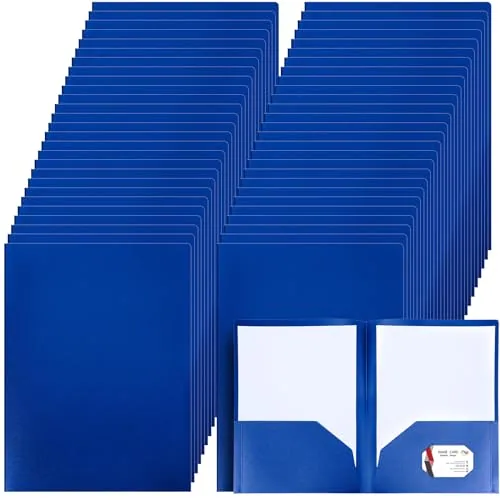 Plastic Folders Pocket Letter, pack of 50, blue