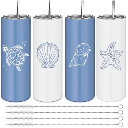 Ocean Beach Insulated Tumblers Seashell, pack of 4