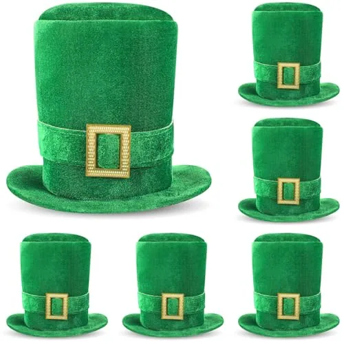 St Patricks Day Top Hat, pack of 6, green