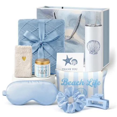 Beach Basket Lover Birthday, pack of 10, blue