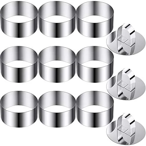Round Cake Ring Molds, 3.15 in, pack of 12