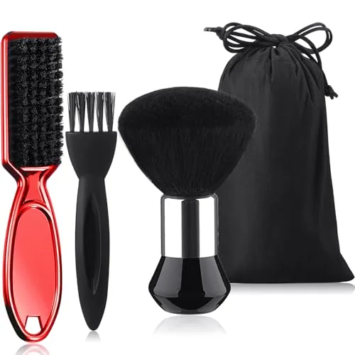 Barber Clipper Brush Hair Cleaner, pack of 3, red