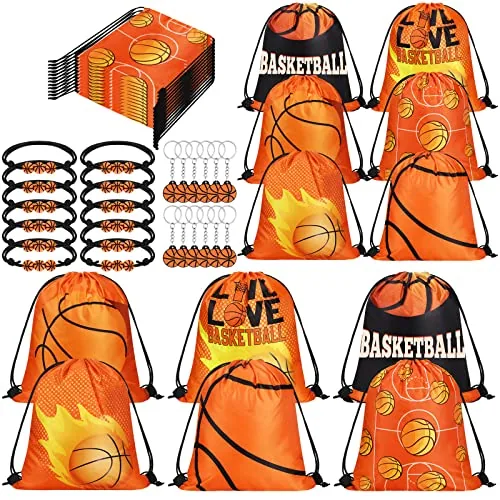 Basketball Party Favors Drawstring Bags, pack of 36