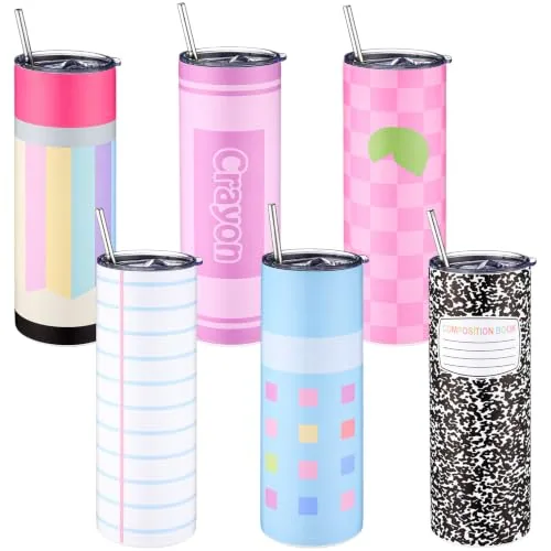 Back School Teacher Appreciation Tumbler, 20 oz, pack of 6