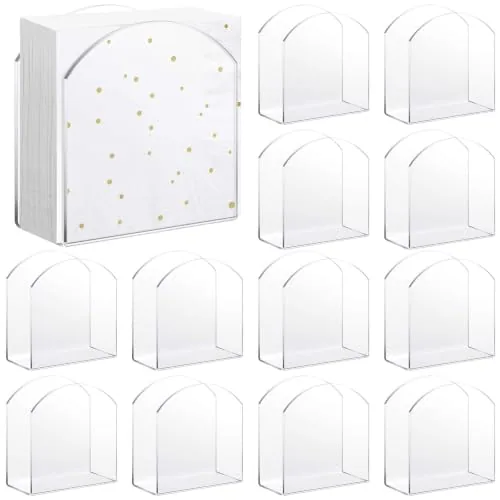 Clear Acrylic Napkin Holder Table, pack of 12, clear