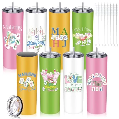 Mahjong Tumblers, 20oz, pack of 8 sets