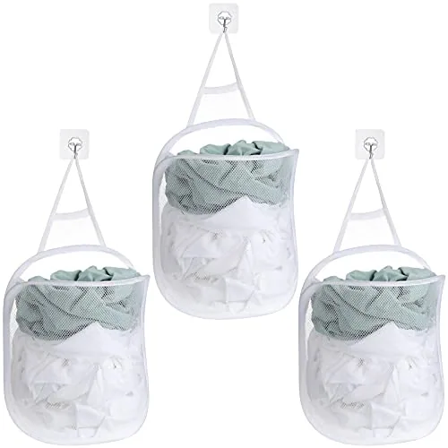 Hanging Laundry Hamper Bag Hang, pack of 3