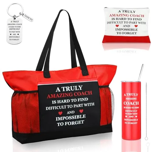 Appreciation Coach Tote Bag Zipper, pack of 4, red