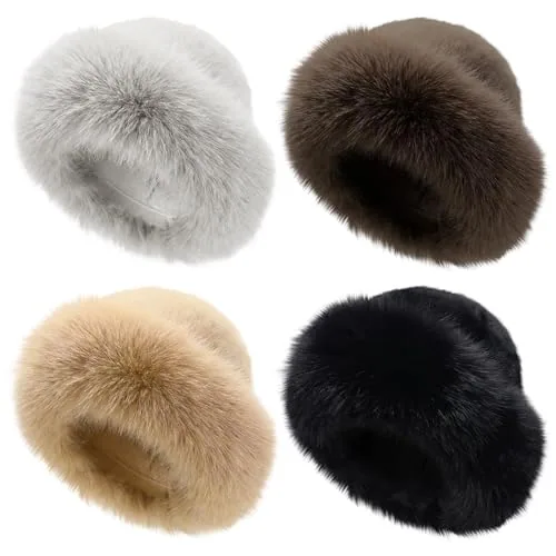 Winter Faux Fur Bucket Hat, pack of 4