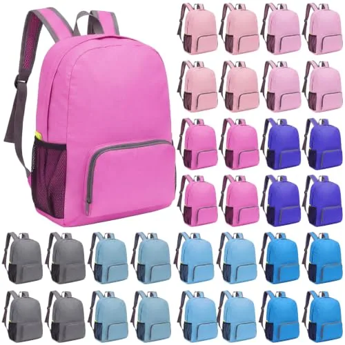 Backpacks School Colorful Bookbags, 17 in, pack of 48
