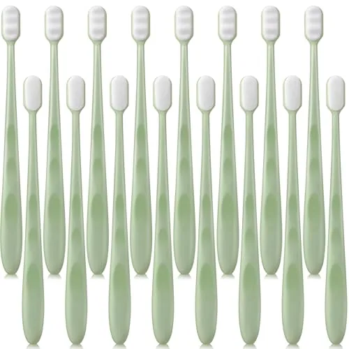 Extra Soft Nano Bristle Toothbrush, pack of 16, green