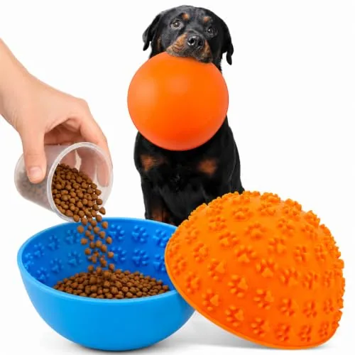 Dog Lick Bowl, pack of 2, blue