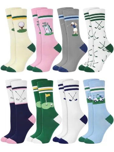 Funny Golf Socks Ladies Themed, 8 pairs