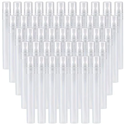Plastic Spray Bottles Empty Fine, 10 ml, pack of 60, clear