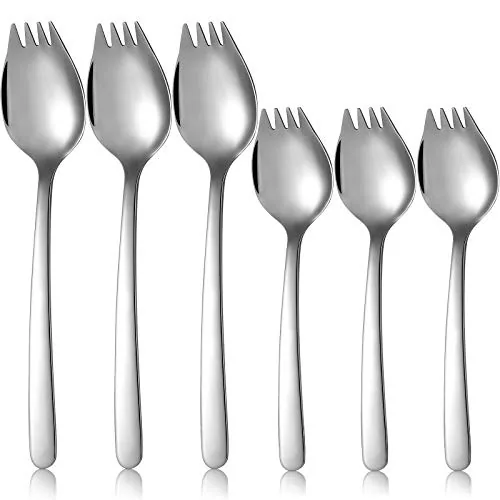 Stainless Steel Sporks Metal Reusable, 8.07 in, pack of 6