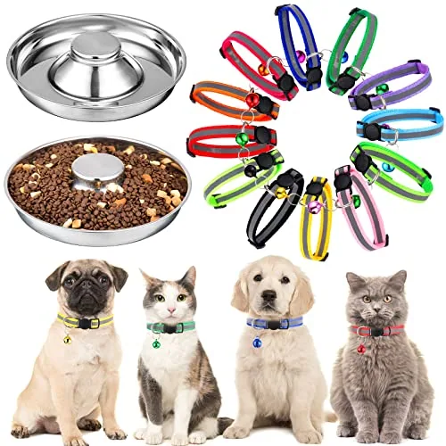 Stainless Steel Puppy Bowls Adjustable, pack of 2